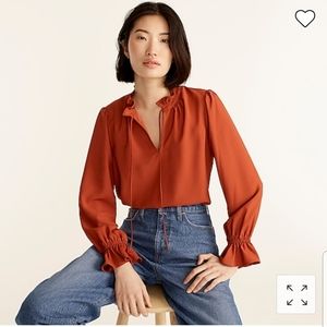 Jcrew Ruffle Drapey Top